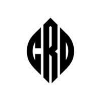 design de logotipo de carta de círculo crd com forma de círculo e elipse. letras de elipse crd com estilo tipográfico. as três iniciais formam um logotipo circular. crd círculo emblema abstrato monograma carta marca vetor. vetor