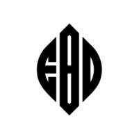 design de logotipo de carta de círculo ebd com forma de círculo e elipse. letras de elipse ebd com estilo tipográfico. as três iniciais formam um logotipo circular. ebd círculo emblema abstrato monograma carta marca vetor. vetor