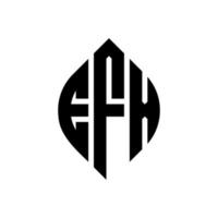 design de logotipo de carta de círculo efx com forma de círculo e elipse. letras de elipse efx com estilo tipográfico. as três iniciais formam um logotipo circular. efx círculo emblema abstrato monograma carta marca vetor. vetor
