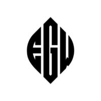 egw design de logotipo de letra de círculo com forma de círculo e elipse. egw letras de elipse com estilo tipográfico. as três iniciais formam um logotipo circular. egw círculo emblema abstrato monograma carta marca vetor. vetor