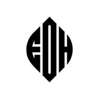 eoh design de logotipo de carta de círculo com forma de círculo e elipse. eoh letras de elipse com estilo tipográfico. as três iniciais formam um logotipo circular. eoh círculo emblema abstrato monograma carta marca vetor. vetor