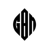 design de logotipo de carta de círculo gbm com forma de círculo e elipse. letras de elipse gbm com estilo tipográfico. as três iniciais formam um logotipo circular. gbm círculo emblema abstrato monograma carta marca vetor. vetor