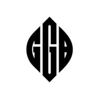 design de logotipo de carta de círculo ggb com forma de círculo e elipse. letras de elipse ggb com estilo tipográfico. as três iniciais formam um logotipo circular. ggb círculo emblema abstrato monograma carta marca vetor. vetor