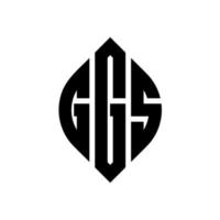 ggs design de logotipo de carta circular com forma de círculo e elipse. ggs letras de elipse com estilo tipográfico. as três iniciais formam um logotipo circular. ggs círculo emblema abstrato monograma carta marca vetor. vetor