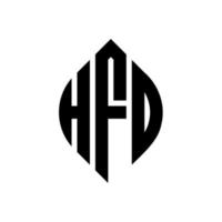 design de logotipo de carta de círculo hfo com forma de círculo e elipse. letras de elipse hfo com estilo tipográfico. as três iniciais formam um logotipo circular. hfo círculo emblema abstrato monograma carta marca vetor. vetor