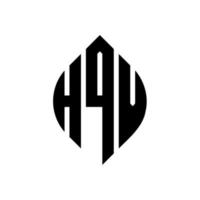design de logotipo de letra de círculo hqv com forma de círculo e elipse. letras de elipse hqv com estilo tipográfico. as três iniciais formam um logotipo circular. hqv círculo emblema abstrato monograma carta marca vetor. vetor
