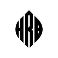 design de logotipo de carta de círculo hrb com forma de círculo e elipse. letras de elipse hrb com estilo tipográfico. as três iniciais formam um logotipo circular. hrb círculo emblema abstrato monograma carta marca vetor. vetor