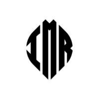 design de logotipo de carta de círculo imr com forma de círculo e elipse. letras de elipse imr com estilo tipográfico. as três iniciais formam um logotipo circular. imr círculo emblema abstrato monograma carta marca vetor. vetor