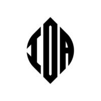 design de logotipo de carta de círculo ioa com forma de círculo e elipse. letras de elipse ioa com estilo tipográfico. as três iniciais formam um logotipo circular. ioa círculo emblema abstrato monograma carta marca vetor. vetor