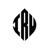 design de logotipo de letra de círculo irv com forma de círculo e elipse. letras de elipse irv com estilo tipográfico. as três iniciais formam um logotipo circular. irv círculo emblema abstrato monograma carta marca vetor. vetor