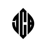 design de logotipo de carta de círculo jcb com forma de círculo e elipse. letras de elipse jcb com estilo tipográfico. as três iniciais formam um logotipo circular. jcb círculo emblema abstrato monograma carta marca vetor. vetor