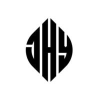design de logotipo de carta de círculo jhy com forma de círculo e elipse. letras de elipse jhy com estilo tipográfico. as três iniciais formam um logotipo circular. jhy círculo emblema abstrato monograma carta marca vetor. vetor