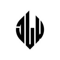 design de logotipo de letra de círculo jlw com forma de círculo e elipse. letras de elipse jlw com estilo tipográfico. as três iniciais formam um logotipo circular. jlw círculo emblema abstrato monograma carta marca vetor. vetor
