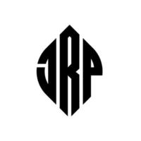 design de logotipo de carta de círculo jrp com forma de círculo e elipse. letras de elipse jrp com estilo tipográfico. as três iniciais formam um logotipo circular. jrp círculo emblema abstrato monograma carta marca vetor. vetor