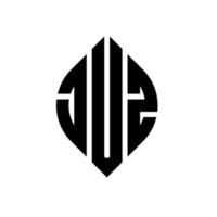 juz circle letter logo design com forma de círculo e elipse. juz letras de elipse com estilo tipográfico. as três iniciais formam um logotipo circular. juz círculo emblema abstrato monograma carta marca vetor. vetor