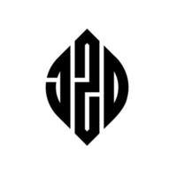 design de logotipo de carta de círculo jzd com forma de círculo e elipse. letras de elipse jzd com estilo tipográfico. as três iniciais formam um logotipo circular. jzd círculo emblema abstrato monograma carta marca vetor. vetor