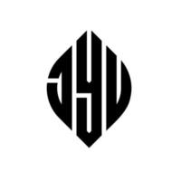 design de logotipo de carta de círculo jyu com forma de círculo e elipse. letras de elipse jyu com estilo tipográfico. as três iniciais formam um logotipo circular. jyu círculo emblema abstrato monograma carta marca vetor. vetor