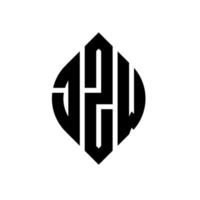 design de logotipo de letra de círculo jzw com forma de círculo e elipse. letras de elipse jzw com estilo tipográfico. as três iniciais formam um logotipo circular. jzw círculo emblema abstrato monograma carta marca vetor. vetor