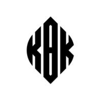 kbk círculo carta logotipo design com forma de círculo e elipse. letras de elipse kbk com estilo tipográfico. as três iniciais formam um logotipo circular. kbk círculo emblema abstrato monograma carta marca vetor. vetor