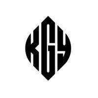 kgy design de logotipo de carta de círculo com forma de círculo e elipse. letras de elipse kgy com estilo tipográfico. as três iniciais formam um logotipo circular. Kgy círculo emblema abstrato monograma carta marca vetor. vetor