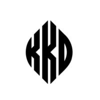 design de logotipo de carta de círculo kkd com forma de círculo e elipse. letras de elipse kkd com estilo tipográfico. as três iniciais formam um logotipo circular. kkd círculo emblema abstrato monograma letra marca vetor. vetor