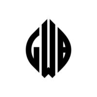 design de logotipo de letra de círculo lwb com forma de círculo e elipse. letras de elipse lwb com estilo tipográfico. as três iniciais formam um logotipo circular. lwb círculo emblema abstrato monograma carta marca vetor. vetor