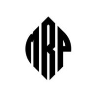 design de logotipo de carta de círculo mrp com forma de círculo e elipse. letras de elipse mrp com estilo tipográfico. as três iniciais formam um logotipo circular. mrp círculo emblema abstrato monograma carta marca vetor. vetor