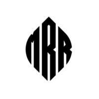 design de logotipo de letra de círculo mrr com forma de círculo e elipse. letras de elipse mrr com estilo tipográfico. as três iniciais formam um logotipo circular. mrr círculo emblema abstrato monograma carta marca vetor. vetor