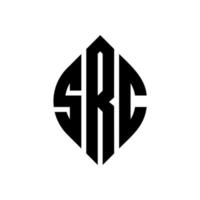 design de logotipo de letra de círculo src com forma de círculo e elipse. letras de elipse src com estilo tipográfico. as três iniciais formam um logotipo circular. src círculo emblema abstrato monograma carta marca vetor. vetor