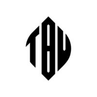 design de logotipo de letra de círculo tbv com forma de círculo e elipse. letras de elipse tbv com estilo tipográfico. as três iniciais formam um logotipo circular. tbv círculo emblema abstrato monograma carta marca vetor. vetor