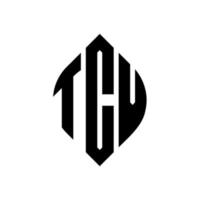 design de logotipo de carta de círculo tcv com forma de círculo e elipse. letras de elipse tcv com estilo tipográfico. as três iniciais formam um logotipo circular. tcv círculo emblema abstrato monograma carta marca vetor. vetor