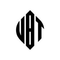 design de logotipo de letra de círculo ubt com forma de círculo e elipse. letras de elipse ubt com estilo tipográfico. as três iniciais formam um logotipo circular. ubt círculo emblema abstrato monograma carta marca vetor. vetor