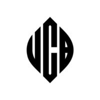 design de logotipo de carta de círculo ucb com forma de círculo e elipse. letras de elipse ucb com estilo tipográfico. as três iniciais formam um logotipo circular. ucb círculo emblema abstrato monograma carta marca vetor. vetor