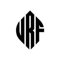 design de logotipo de carta de círculo urf com forma de círculo e elipse. letras de elipse urf com estilo tipográfico. as três iniciais formam um logotipo circular. urf círculo emblema abstrato monograma carta marca vetor. vetor