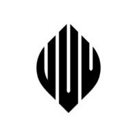 design de logotipo de letra de círculo uvv com forma de círculo e elipse. letras de elipse uvv com estilo tipográfico. as três iniciais formam um logotipo circular. uvv círculo emblema abstrato monograma carta marca vetor. vetor