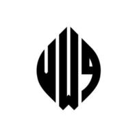 design de logotipo de letra de círculo vwq com forma de círculo e elipse. letras de elipse vwq com estilo tipográfico. as três iniciais formam um logotipo circular. vwq círculo emblema abstrato monograma carta marca vetor. vetor