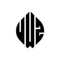 design de logotipo de letra de círculo vwz com forma de círculo e elipse. letras de elipse vwz com estilo tipográfico. as três iniciais formam um logotipo circular. vwz círculo emblema abstrato monograma carta marca vetor. vetor