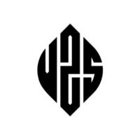 design de logotipo de letra de círculo vzs com forma de círculo e elipse. letras de elipse vzs com estilo tipográfico. as três iniciais formam um logotipo circular. vzs círculo emblema abstrato monograma carta marca vetor. vetor