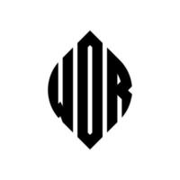 design de logotipo de carta de círculo wdr com forma de círculo e elipse. letras de elipse wdr com estilo tipográfico. as três iniciais formam um logotipo circular. wdr círculo emblema abstrato monograma carta marca vetor. vetor