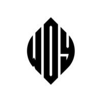 design de logotipo de carta de círculo wdy com forma de círculo e elipse. letras de elipse wdy com estilo tipográfico. as três iniciais formam um logotipo circular. wdy círculo emblema abstrato monograma carta marca vetor. vetor