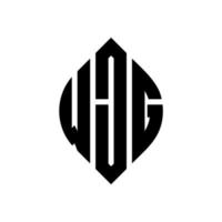 design de logotipo de carta de círculo wjg com forma de círculo e elipse. letras de elipse wjg com estilo tipográfico. as três iniciais formam um logotipo circular. wjg círculo emblema abstrato monograma carta marca vetor. vetor