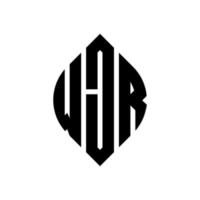 design de logotipo de carta de círculo wjr com forma de círculo e elipse. letras de elipse wjr com estilo tipográfico. as três iniciais formam um logotipo circular. wjr círculo emblema abstrato monograma carta marca vetor. vetor