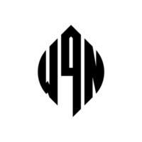 design de logotipo de carta de círculo wqn com forma de círculo e elipse. letras de elipse wqn com estilo tipográfico. as três iniciais formam um logotipo circular. wqn círculo emblema abstrato monograma carta marca vetor. vetor