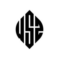 design de logotipo de carta de círculo wsz com forma de círculo e elipse. letras de elipse wsz com estilo tipográfico. as três iniciais formam um logotipo circular. wsz círculo emblema abstrato monograma carta marca vetor. vetor