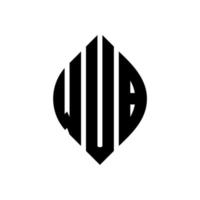 design de logotipo de carta de círculo wub com forma de círculo e elipse. letras de elipse wub com estilo tipográfico. as três iniciais formam um logotipo circular. wub círculo emblema abstrato monograma carta marca vetor. vetor