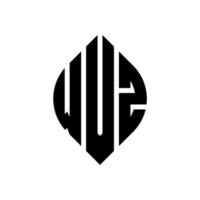 design de logotipo de carta de círculo wvz com forma de círculo e elipse. letras de elipse wvz com estilo tipográfico. as três iniciais formam um logotipo circular. wvz círculo emblema abstrato monograma carta marca vetor. vetor