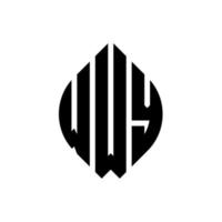 design de logotipo de carta de círculo wwy com forma de círculo e elipse. letras de elipse wwy com estilo tipográfico. as três iniciais formam um logotipo circular. wwy círculo emblema abstrato monograma carta marca vetor. vetor