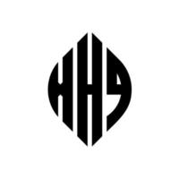 xhq design de logotipo de letra de círculo com forma de círculo e elipse. letras de elipse xhq com estilo tipográfico. as três iniciais formam um logotipo circular. xhq círculo emblema abstrato monograma carta marca vetor. vetor
