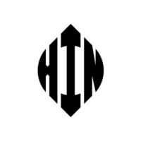 design de logotipo de letra de círculo xin com forma de círculo e elipse. letras de elipse xin com estilo tipográfico. as três iniciais formam um logotipo circular. xin círculo emblema abstrato monograma carta marca vetor. vetor