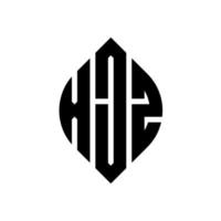 design de logotipo de letra de círculo xjz com forma de círculo e elipse. letras de elipse xjz com estilo tipográfico. as três iniciais formam um logotipo circular. xjz círculo emblema abstrato monograma carta marca vetor. vetor